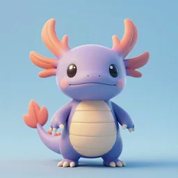 the cutest chibi axolotl dragon, trending on Artstation, 3d, Cgi, rendered in octane, substance painter, subsurface scattering