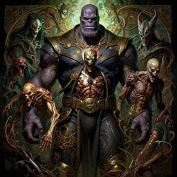 the platonic ideal of bioshock of cletus kasady ultimate carnage thanos dementor doctor manhattan chtulu nazgul, detailed, intricate, hyperrealism, intense, scary, decay, dmt, art by brock hofer and artgerm and greg rutkowski and alphonse mucha