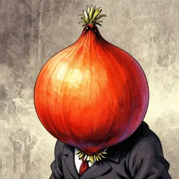 onion man by greg rutkowski, style of yoshitaka amano