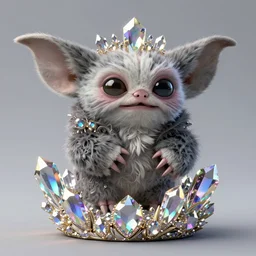 gizmo from gremlins art style by alberto seveso, iridescent beautiful magical treasure, sharp focus, raytracing, intricate linework, bright precious crystals, 4 k detailed hyperrealistic concept art by artem chebokha, makoto shinkai