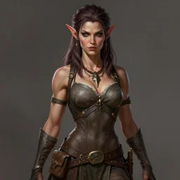 very muscled Amazon elf Evangeline Lilly as a ruggedly mean looking heroine, intricate, elegant, highly detailed, centered, digital painting, artstation, concept art, smooth, sharp focus, illustration, art by artgerm and donato giancola and Joseph Christian Leyendecker, WLOP