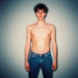 experimental random fashion male body, colorful, very faded, grainy, very blurry, expired film, asymmetrical