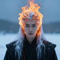 man with hair of fire and ice