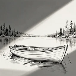 a nice boat, line drawing