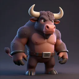 Bull Behemoth, toon aesthetic, stylized character, 3d render, Trending on artstation , HD quality, dramatic light, octane