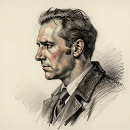 a realistic yet scraggly portrait sketch of the side profile of a stern and sophisticated the spy, trending on artstation, intricate details, in the style of frank auerbach, in the style of sergio aragones, in the style of martin ansin, in the style of david aja, in the style of mattias adolfsson