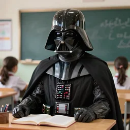 “Darth Vader as school principal, rendered with unreal 5 engine”
