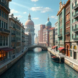a beautiful ultradetailed highly detailed canal architecture by cesar pelli, azeroth made of glass vice city bioshock poppy evil, archdaily, wallpaper, highly detailed, trending on artstation.