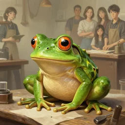 shoemaker frog, highly detailed, digital painting, artstation, concept art, illustration, by ken saito, lya pilnev, siwoo kim, christophe young, anna podedworna, yin zhen chu, zeronis, magdalena radziej,