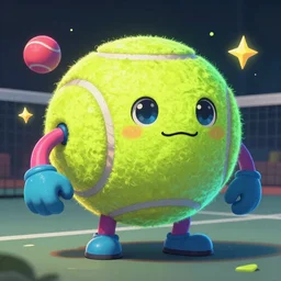 a tennis ball monster ,tennis ball, colorful, final fantasy, digital art, fantasy, magic, trending on artstation, ultra detailed, professional illustration by Basil Gogos