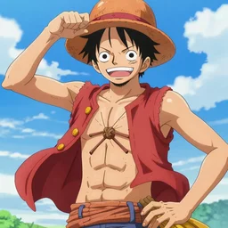 monkey d luffy from one piece, 4 k hd, over saturated, bright colours,