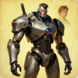 cyberpunk digital illustration pathfinder robot from apex legends, portrait by james gurney and laurie greasley, concept art, cinematic composition, dramatic lighting, highly detailed, vintage sci - fi