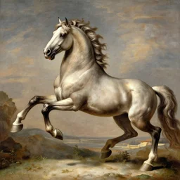 a galloping wild horse, by michelangelo