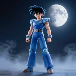 photorealistic full shot of Freezer at moonlight, by Akira Toriyama, high detail, unreal engine 4k volumetric light, fog,