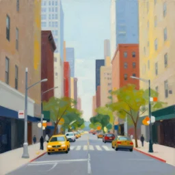 new york city streets abstract painting flat