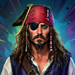 portrait of an old pirate captain, big brown beard, strong chin, eyepatch, mattepainting concept blizzard pixar maya engine on stylized background splash comics global illumination lighting artstation lois van baarle, ilya kuvshinov, rossdraws