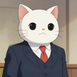 cat wearing a suit anime style n - 9