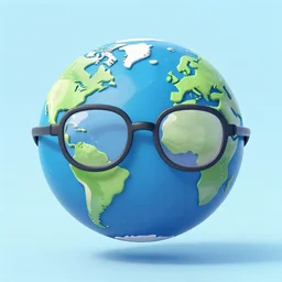 earth - chan wearing glasses, trending on art station