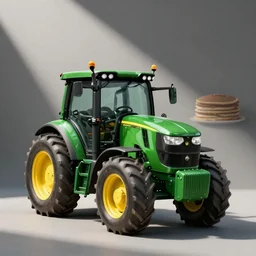a john deere tractor designed by a pancake factory