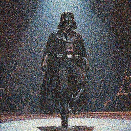 film still of Darth Vader as Michael Jackson moonwalking on stage in concert