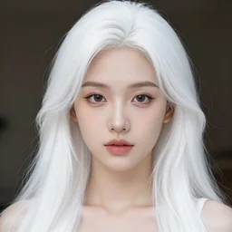 a photorealistic portrait, beautiful cute girl, professionally retouched, soft lighting, hyper realistic, gorgeous face, long white hair, detailed, wide angle, sharp focus, 8 k high definition, 6 4 megapixels, insanely detailed, stunningly beautiful