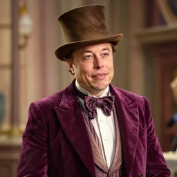 Elon Musk as Willy Wonka, created by Scott Listfield