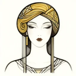 an art deco inspired woman by moebius