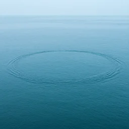 the sea is circled and sways peacefully upon its plantlike stem