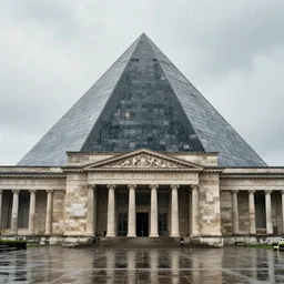 2 0 1 0 s movie still of a neoclassical palace made of pyramids, by piranesi, high quality, high detailed, rain