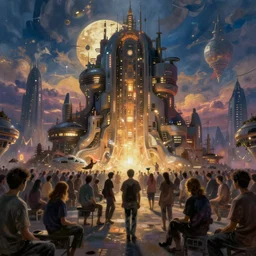 a futuristic utopia that has been overrun by depression in all its people