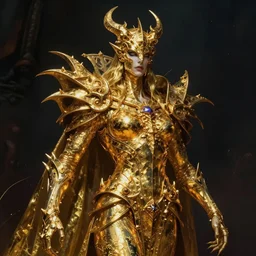 hastur the king in gold, neochromatic colors, metal acid glow, dark eerie photo, photo pic taken by beksinski gammell giger mcfarlane