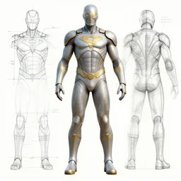 technical drawings for superhero suit, ancient instructions, fantasy concept art, hyper realistic illustration, symetrical complex fine detail, breathtaking composition, 8 k, sinister, artstation, unreal engine,