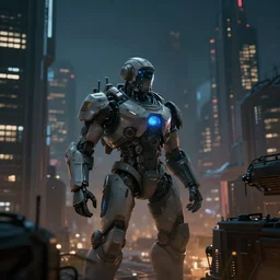 a dystopian city at night, octane render, 8 k, depth of field, by wlop