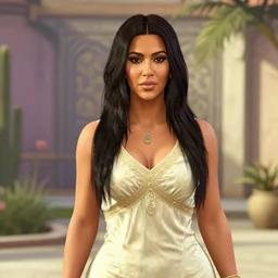 kim kardashian as princess jasmine in GTA 5 full Hd octane render 8k