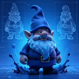 polyethylene gnome,art by Patrick Woodroffe and Brian Lee Durfee and Neil Gaiman,trending on artstation, toxic lighting macro view,blueprint ,splash art,Toonami ,figurativism ,fat,
