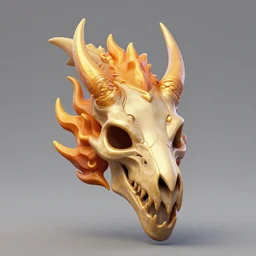luxury deluxe spiked dragon skull of the flame, stylized stl, 3 d render, activision blizzard style, hearthstone style, darksiders art style, greg rutkowski style