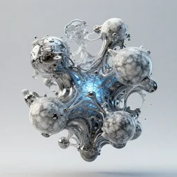 a photorealistic render of a 3 d organic water structure, made of liquid metal, c 4 d, made of marble, by zhelong xu, gakkin and ernst haeckel, hyper realistic, plain background, 8 k, volumetric lightning, trending on artstation