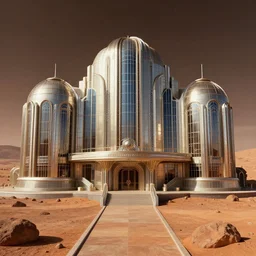 colony on mars, art-deco, photo-realistic