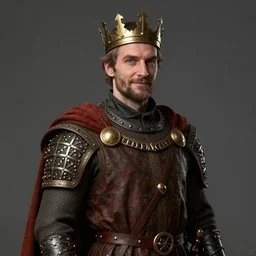 very detailed, photorealistic digital art a medieval old king, from the waist up, with sharp features, a beautiful face, soft smile, under studio lighting, taken with a canon eos camera with 1 3 5 mm focal length