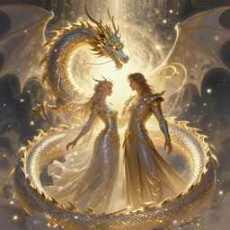 all that we could have been you and me if it wasn't you and me,, intricate, elegant, glowing lights,, highly detailed, a holy dragon around ， digital painting, artstation, glamor pose, concept art, smooth, sharp focus, illustration, art by wlop and greg rutkowski