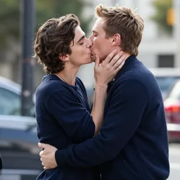 photo of Timothee Chalamet kissing boyfriend Armie Hammer in LA