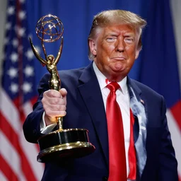 Photo of Donald Trump winning an Emmy