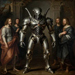 alien mecha by hieronymus bosch, baroque painting, perfect center composition, detailed octane render trending on artstation artgerm, 8 k artistic photography, volumetric cinematic perfect light, chiaroscuro, masterpiece, raphael, caravaggio, beksinski, rutkowski