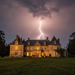 landscape photography mansion, warm lightning, beautiful, clouds, kodachrome, 4 k, hd