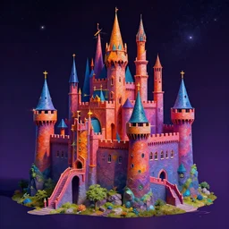 space castle by peter mohrbacher, vivid colors, matte painting, 8K, concept art, mystical color scheme, trending on artstation, unreal engine