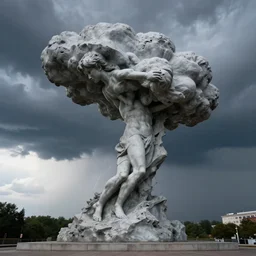 a sculpture of on oncoming thunderstorm