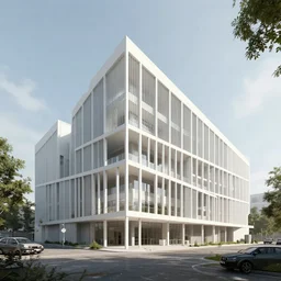 a beautiful photorealistic rendering of industrial architecture city home office abandoned urbex building architecture by alvaro siza ( alvaro siza vieira ), architecture island sunlight myst alien infrared at dusk lightpaint morning sun at night made of glass, archdaily, wallpaper, highly detailed, trending on artstation.