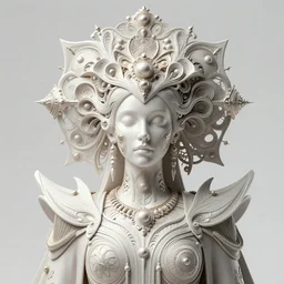 futuristic minimalist 3 d model of hyper - detailed beautiful groovypunk queen of santino galaxy in full regal attire. face portrait. art nouveau!!!, symbolist, visionary, baroque, giant fractal details. horizontal symmetry by zdzisław beksinski, iris van herpen, raymond swanland and alphonse mucha. hyper - real, beautiful