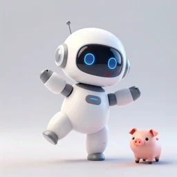 product photo of a futuristic shy cute robot pet, asymmetric flowing dancing pose minimalistic cute, by artgerm and greg rutkowski and marc newson and zaha hadid, alphonse mucha, samsung apple webcam, matte glossy materials, neon, otter puppy pig. three quarter view, volumetric light, detailed, octane render, midsommar