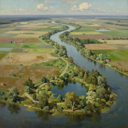 river delta, floodplains, still pond, extremely detailed oil painting, rhads, sargent and leyendecker, savrasov levitan polenov, bruce pennington, studio ghibli, tim hildebrandt, digital art, landscape painting, trending on artstation, masterpiece